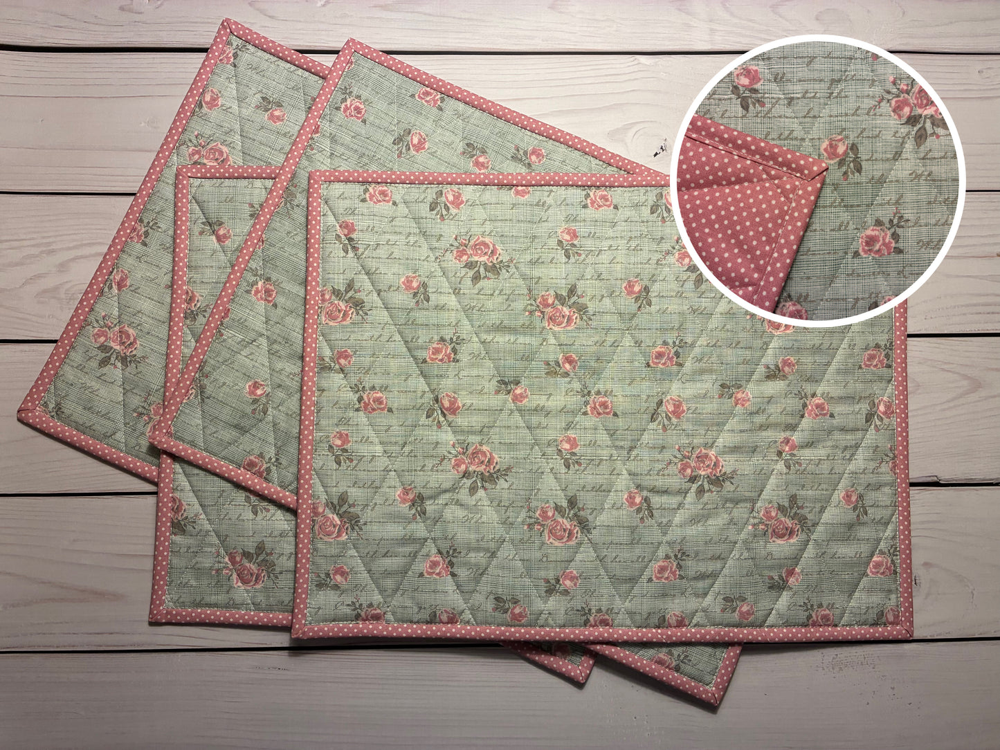 Tischsets gequiltet (4er-Set)