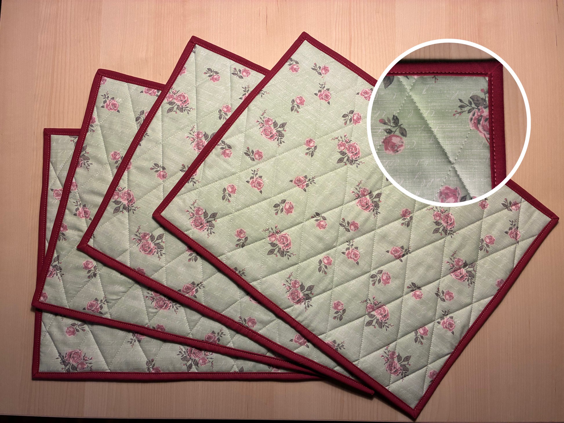 Tischsets gequiltet Rosen