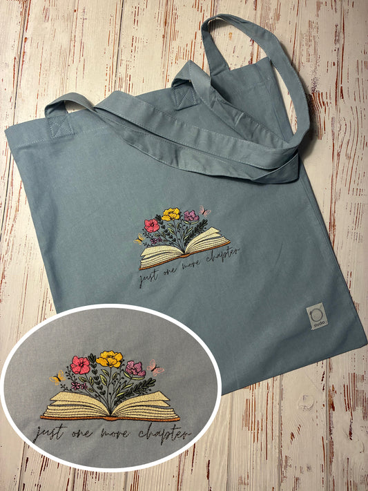 Die Lesetasche - Stofftasche aus Bio-Baumwolle mit Buchmotiv blau